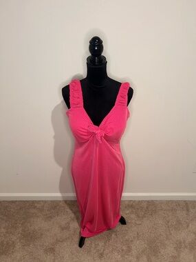 just be Hot Pink Knot-Front Chemise